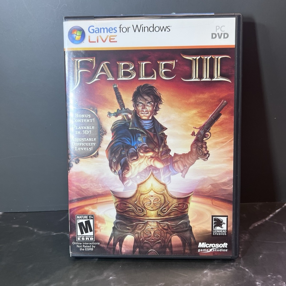 Fable III by Lionhead Studios, Microsoft Windows Live (PC DVD, 2011)
